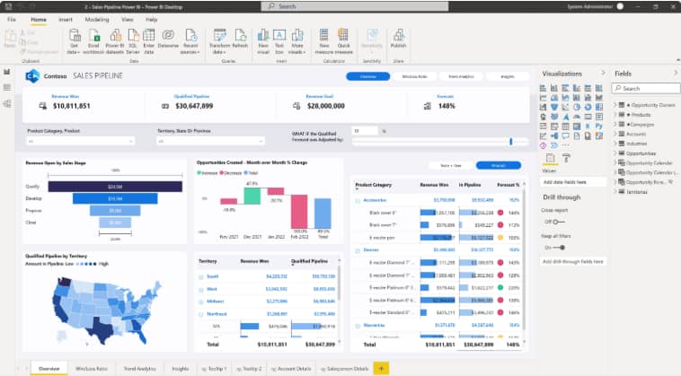 PowerBI 软件界面截图